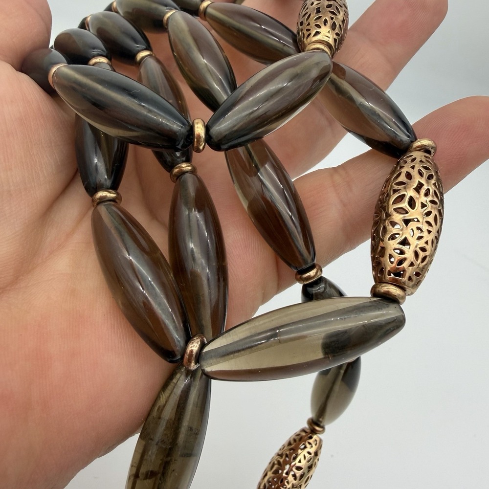Di modolo Sahara Smoky Quartz Necklace Sterling Silver 18k Rose Gold Plated Read - Picture 9 of 16
